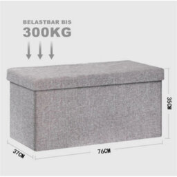 Folding Storage Ottoman, Multipurpose Pouffe Seat Bench, Foldable Foot Stool For Home Living Room - thumbnail 2