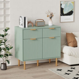 2 Door 2 Drawer Buffet Cabinet,accent Storage Sideboard Cabinet,freestanding Organiser Unit For Living Room,bedroom,hallway - thumbnail 2