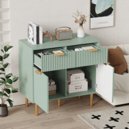 2 Door 2 Drawer Buffet Cabinet,accent Storage Sideboard Cabinet,freestanding Organiser Unit For Living Room,bedroom,hallway - thumbnail 3