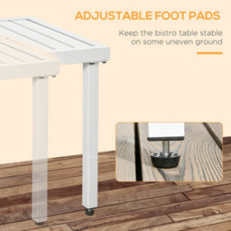Patio End Table Garden Side Table With Umbrella Hole And Steel Frame White - thumbnail 4