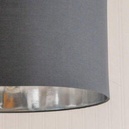 Valuelights Reni Charcoal & Silver Inner Drum Ceiling Lamp Shade And Bulb (D)45Cm - thumbnail 4