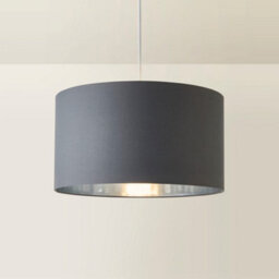 Valuelights Reni Charcoal & Silver Inner Drum Ceiling Lamp Shade And Bulb (D)45Cm - thumbnail 6