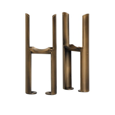 Plum&clay Corwin Pair Of Rustic Brass Double Column Radiator Feet