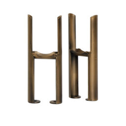 Plum&clay Corwin Pair Of Rustic Brass Double Column Radiator Feet
