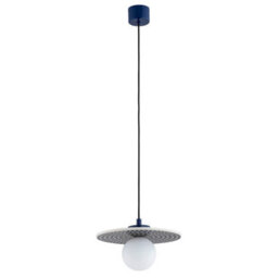 Luminosa Lighting Luminosa Boll Handmade Pendant Ceiling Light Deep Cobalt Blue, White Dots G9, Ip44 - thumbnail 4
