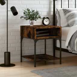Berkfield Elegant Bedside Table Smoked Oak 40X41X50 Cm Engineered Wood - thumbnail 2