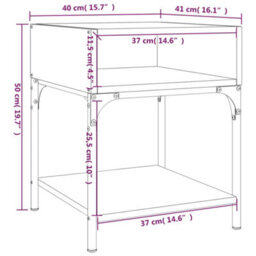 Berkfield Elegant Bedside Table Smoked Oak 40X41X50 Cm Engineered Wood - thumbnail 9