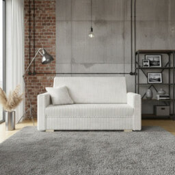 Viva Piano Iii Sofa Bed With Bedding Storage Polyurethane Foam Wave Spring Wooden Legs 153X100X85Cm White - thumbnail 2