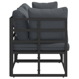 Berkfield Stylish Outdoor Furniture With Cushion 3 Pcs Black Aluminium - thumbnail 6