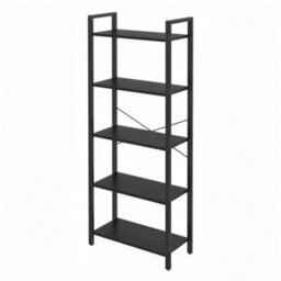 LEDREM 5 Tier Shelf Bookcase Storage Unit With Steel Frame For Living Room Office Entrance Industrial Style - thumbnail 4