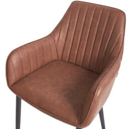 Beliani Set Of 2 Dining Chairs Wellston Faux Leather Brown - thumbnail 7