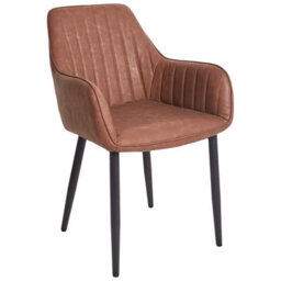 Beliani Set Of 2 Dining Chairs Wellston Faux Leather Brown - thumbnail 4