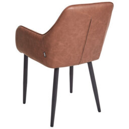 Beliani Set Of 2 Dining Chairs Wellston Faux Leather Brown - thumbnail 6