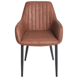 Beliani Set Of 2 Dining Chairs Wellston Faux Leather Brown - thumbnail 5