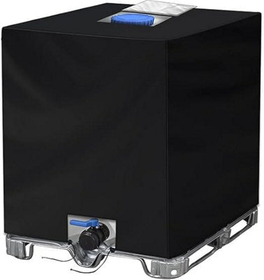 Tarpaulin For 1000 L Ibc Tank, Uv Protection, Weatherproof, 210D Windproof Fabric, 120 X 100 116 Cm, Black - image 1