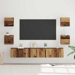 Berkfield Modern Tv Cabinet 7 Pcs Old Wood 60 X 30 X 30 Cm Engineered Wood - thumbnail 2