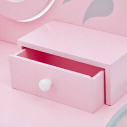 Teamson Kids Play Vanity Table Set, Children's Dressing Table With Mirror & Stool, Little Princess Rapunzel - Pink/grey - thumbnail 6