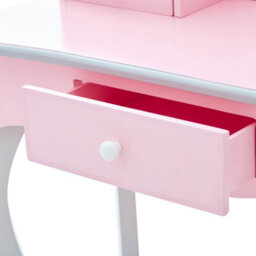 Teamson Kids Play Vanity Table Set, Children's Dressing Table With Mirror & Stool, Little Princess Rapunzel - Pink/grey - thumbnail 9