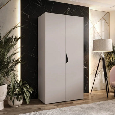 Arte Sandi I Hinged Door Wardrobe 100Cm - Cashmere Modern Wardrobe With Hanging Rail And Shelf - image 1