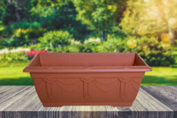 Whitefurze 6 X Large Venetian Patio Planter Trough Plant Pot 60Cm Plastic Terracotta Colour Pot - thumbnail 4