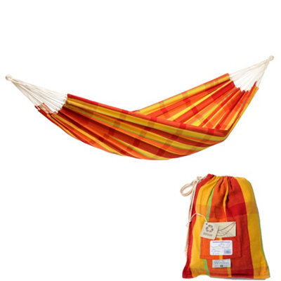 Amazonas Barbados Papaya Double Cotton Traditional Garden Hammock With Bag - image 1