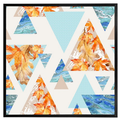 "Andrew Lee Triangles With Maple, Oak Leaves, Marble (Picutre Frame) / 30X30"" / Oak" - image 1