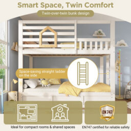 Matteo Kids Bunk Bed With Hydraulic Storage And Ladder - White - thumbnail 3
