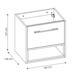Heze Furniture Borneo Cosmos Bathroom Cabinet 60Cm - Anthracite  Artisan Oak - thumbnail 4