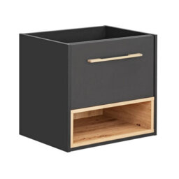 Heze Furniture Borneo Cosmos Bathroom Cabinet 60Cm - Anthracite  Artisan Oak - thumbnail 2
