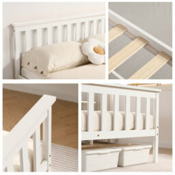 Comfy Living 4Ft6 White Wooden Bed Frame - thumbnail 7