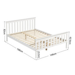 Comfy Living 4Ft6 White Wooden Bed Frame - thumbnail 2