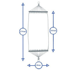 Outdoor Garden Brazilian Hanging Hammock With Stand Cotton Fabric Natural - thumbnail 2