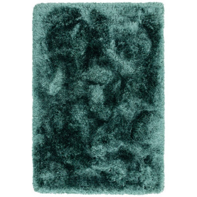 Teal Handmade , Luxurious , Modern , Plain , Shaggy , Sparkle Easy To Clean Rug For Living Room, Bedroom - 120Cm X 170Cm - image 1