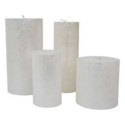 Buttercup Farm Libra Rustica Pillar Candle - Paraffin - L7 X W7 X H19 Cm - Pearl/white - thumbnail 4