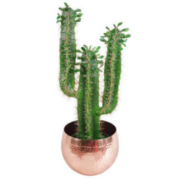 Leaf Large Metal Planter 22 X 18Cm Hammered Copper Colour - Straight Edge - thumbnail 2