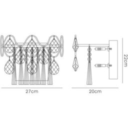 Luminosa Lighting Luminosa Kenzie Wall Lamp Switched 3 Light G4 Polished Chrome/crystal, Not Led/cfl Compatible - thumbnail 3