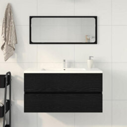 Walplus Sink Cabinet Black Oak 90 X 38.5 X 45 Cm Engineered Wood - thumbnail 4