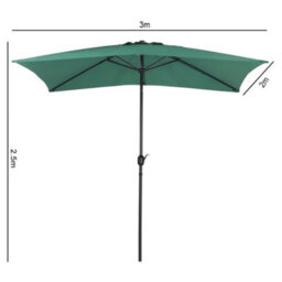 Living And Home 2X3M Large Garden Rectangular Parasol Outdoor Beach Umbrella Patio Sun Shade Crank Tilt No Base, Dark Green - thumbnail 5