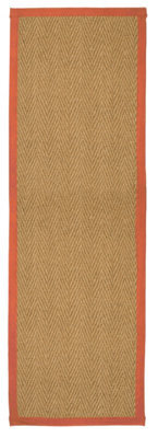 Brown, Orange Herringbone Weave Large Rug, (L)180Cm X (W)60Cm - image 1