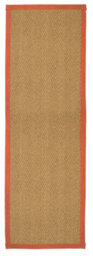 Brown, Orange Herringbone Weave Large Rug, (L)180Cm X (W)60Cm