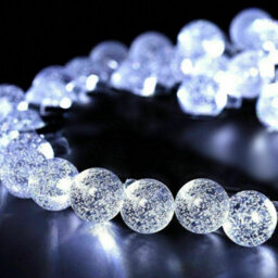 100 Led Cold White Solar Ball String Lights Outdoor Garden Patio Decor - thumbnail 1