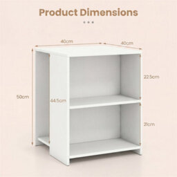 White Wooden Accent Storage Organizer Square Sofa Side Table For Living Room - thumbnail 2