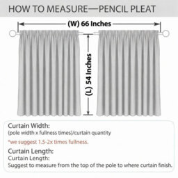 Imperial Rooms Blackout Curtain-Thermal Ready Made Pencil Pleat Curtain (2 Panel) For Window Curtain Cream, (W)1.68Mx(L)1.37M - thumbnail 7