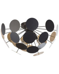 Beliani Hemisphere Ceiling Lamp, Black And Gold, 2-Light Industrial Art Deco, W52 X D52 X H28Cm - thumbnail 2