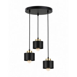 Luminosa Lighting Luminosa Simply Cluster Pendant Ceiling Light Black, Gold 3X E27 - thumbnail 1