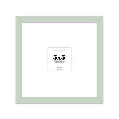 "5X5"" Mint Green Picture Frame - 5X5"" Square Frame With 2X2"" Mount For 5X5""/2X2"" Pictures Moderrn Style Thin Edge, 1 Pack" - image 1