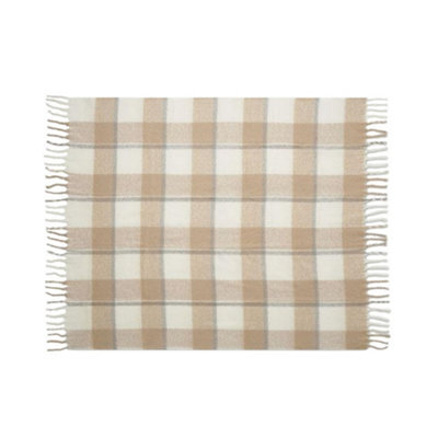 Midocean Quet Mohair Chequered Blanket Beige (152Cm X 127Cm) - image 1