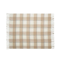 Midocean Quet Mohair Chequered Blanket Beige (152Cm X 127Cm) - thumbnail 1
