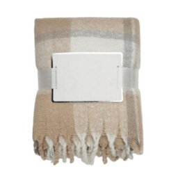 Midocean Quet Mohair Chequered Blanket Beige (152Cm X 127Cm) - thumbnail 3
