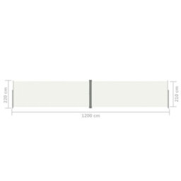 Berkfield Retractable Side Awning Cream 220X1200 Cm - thumbnail 8